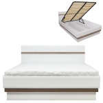 Łóżko z pojemnikiem 140x200 białe dąb LIONEL LI12