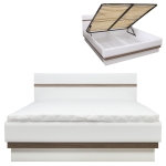 Łóżko z pojemnikiem 180x200 białe dąb LIONEL LI12