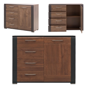 Komoda z szufladami mała orzech wenge NAOMI NA2