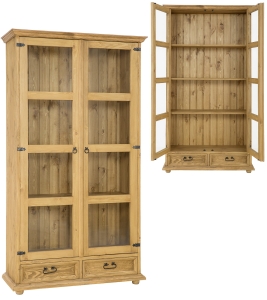 Witryna Wysoka Otwarta Drewniana Classic Wood 2W2S