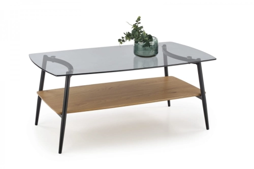 ANASTASIA ława czarny/dąb złoty