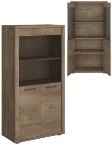 Witryna Duża Szklana Salon Dąb Lefkas Cordan 2W