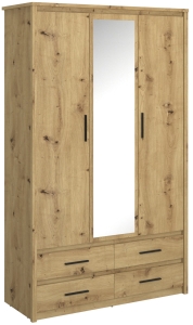 Szafa z Lustrem Garderoba Dąb Artisan Ayson 3D4S