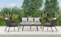 ROCCA zestaw ogrodowy ( sofa + fotel 2x + ława ), ciemny popiel / jasny popiel_0