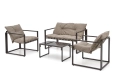 SHARK zestaw ogrodowy ( sofa + fotel 2x + ława ), czarny / cappuccino_14