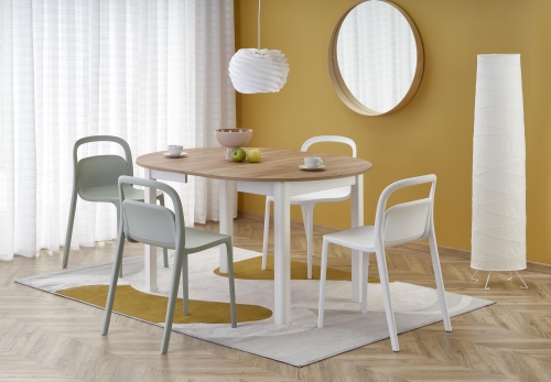 RINGO stół kolor blat dąb craft, nogi - biały (102-142x102x76 cm) (2p=1szt)_0