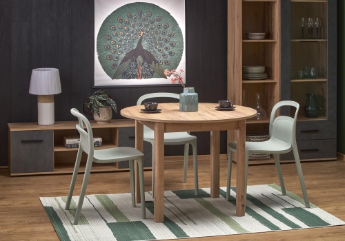 RINGO stół kolor blat dąb craft, nogi - dąb craft (102-142x102x76 cm) (2p=1szt)_0