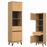 Regał L/P wąski Słupek Szafka na książki dąb kamienny czarny ATE AT07