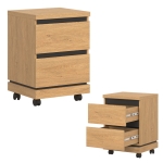 Kontenerek z szufladami pod biurko ATE AT08 dąb kamienny czarny ATE AT09