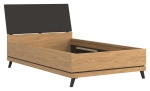 Łóżko 120x200 jednoosobowe do sypialni dąb kamienny czarny ATE AT15