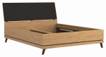Łóżko 160x200 dwuosobowe do sypialni dąb kamienny czarny ATE AT15