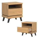 Szafka nocna z szufladą Stolik Nakastlik 50 cm dąb kamienny czarny ATE AT16