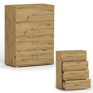 Komoda z szufladami wysoka nowoczesna RELIC 4S dąb artisan 80 cm