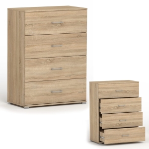 Komoda z szufladami wysoka nowoczesna RELIC 4S dąb sonoma 60 cm
