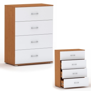 Komoda z szufladami wysoka nowoczesna RELIC 4S olcha / biała 50 cm