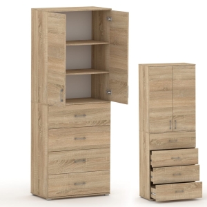 Regał Szafa biurowa z szufladami 215 RELIC 4S2D dąb sonoma 80 cm