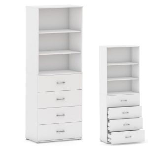 Regał biurowy z szufladami 215 RELIC 4S3P biały 40 cm