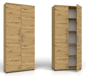 Regał biurowy Szafa zamykana na klucz RODO M 2D dąb artisan 80 x 32 cm