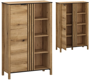 Regał Niski z Półkami Biurowy na Książki Dąb Evok Helix 1D