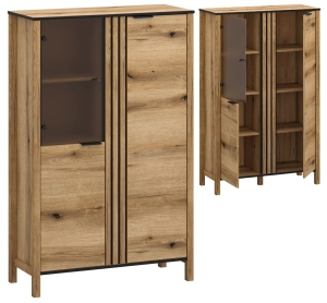 Witryna Przeszklona Duża Dąb Evok Helix 2D1W