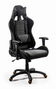 EVOLVE PRO Gaming fotel gabinetowy ciemnoszary mechanizm TILT pomarańczowy