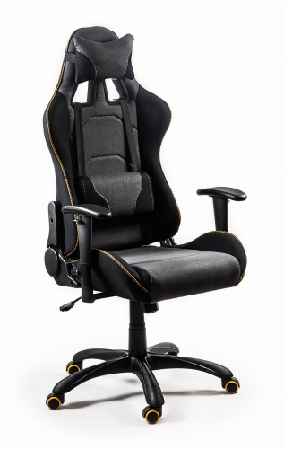 EVOLVE PRO Gaming fotel gabinetowy ciemnoszary mechanizm TILT pomarańczowy_0
