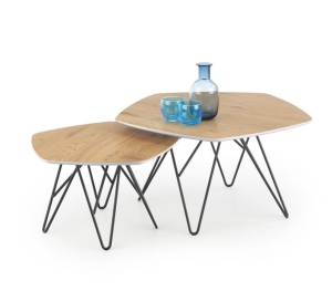 ZERO zestaw dwóch ław dąb złoty / czarny