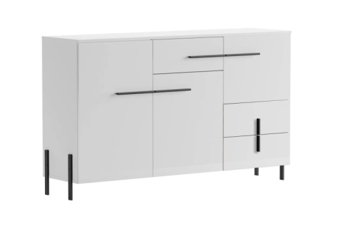 JUSTINE komoda 3D3S (K02) biały/ biały połysk ( MDF )_0