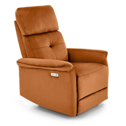 SEMIR fotel z funkcja elektrycznego rozkładania / gniazdo USB, cynamonowy (2p=1szt)_0