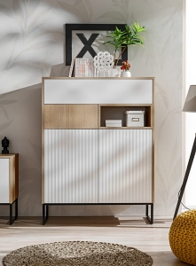 ZOE komoda 2D2S jodełka scandi/biały alpi mat