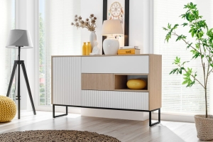 ZOE komoda 1D3S jodełka scandi/biały alpi mat