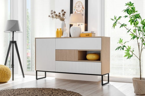 ZOE komoda 1D3S jodełka scandi/biały alpi mat_0
