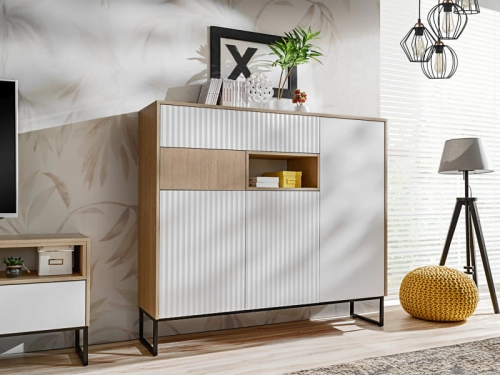 ZOE komoda 3D2S jodełka scandi/biały alpi mat_0