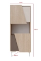 VISTE witrayna niska 4D jodaełka scandi/trufla/toupe/bialy HG_20