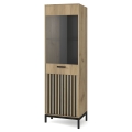 LAMINO W-1 witryna dąb craft/czarny, nogi: czarny_1
