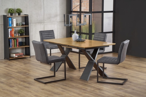 CHANDLER stół rozkładany dąb naturalny / czarny (2p=1szt)