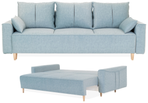 Kanapa rozkładana z funkcją spania duża sofa z bokami plamoodporna LIVIO II