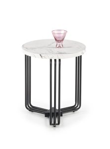 ANTICA S ława blat - biały marmur, stelaż - czarny