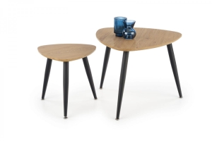 Zestaw 2 ław NICEA 2 dąb złoty-czarny