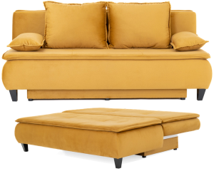 Kanapa rozkładana z funkcją spania wygodna sofa plamoodporna Pocket DAVOS