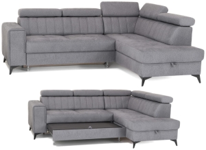 Narożnik L/P rozkładany z funkcją spania nowoczesny plamoodporny NELLO