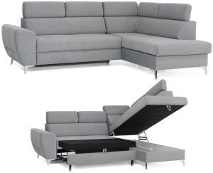 Narożnik L/P rozkładany z funkcją spania delfin duży plamoodporny WEGA