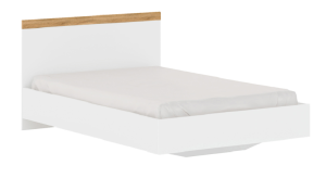 Łóżko do Sypialni Nowoczesne 120x200 Białe Dąb Wotan Vigo