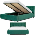 Łóżko tapicerowane sypialniane pikowane z pojemnikiem GLAMOUR 180x200 cm