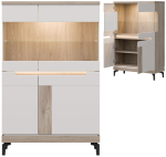 Witryna niska Gablota szklana do salonu i sypialni Dąb Cremona ASTON AN04