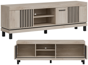 Szafka RTV stojąca do salonu Stolik pod telewizor Dąb Lamele Loft MATI MI02