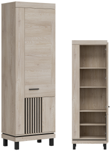 Szafka L/P wysoka Regał zamknięty do salonu Dąb Lamele Loft MATI MI09