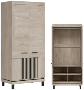 Szafa pokojowa na ubrania wąska Garderoba 90 cm Dąb Lamele Loft MATI MI10