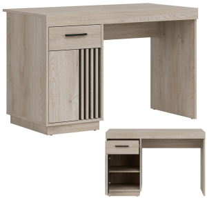 Biurko uniwersalne L/P z szafką do nauki i pracy Dąb Lamele Loft MATI MI13