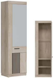 Szafka z lustrem L/P na ubrania do przedpokoju Dąb Lamele Loft MATI MI14